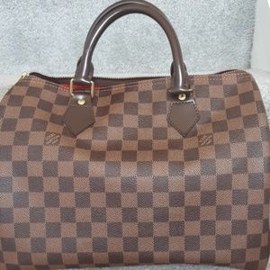 Authentic Louis Vuitton Damier Ebene speedy 25 han